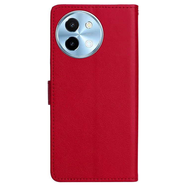 KT Leather Series-2 for vivo Y38 5G / Y200i 5G / T3x Case Solid Color Leather Phone Cover - Red