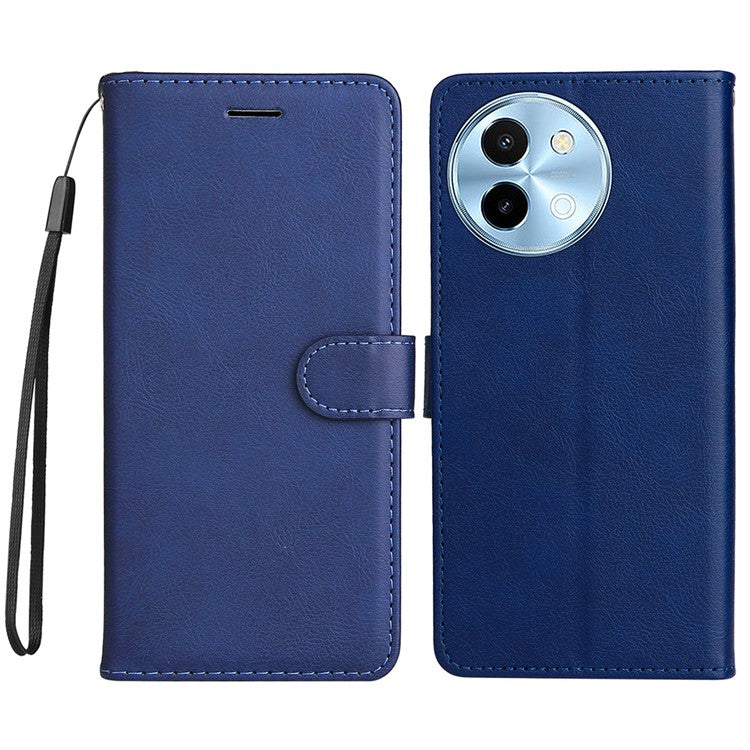 KT Leather Series-2 for vivo Y38 5G / Y200i 5G / T3x Case Solid Color Leather Phone Cover - Blue