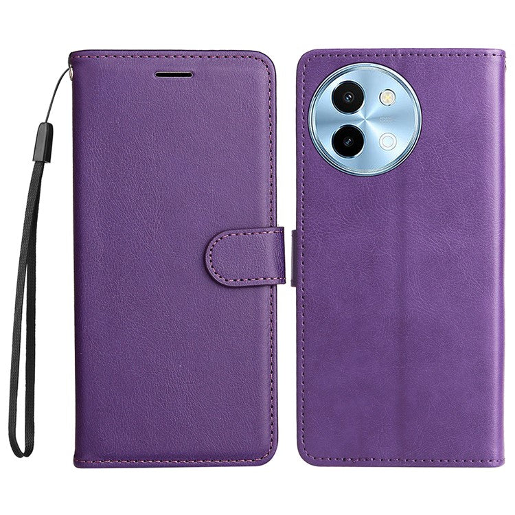 KT Leather Series-2 for vivo Y38 5G / Y200i 5G / T3x Case Solid Color Leather Phone Cover - Purple