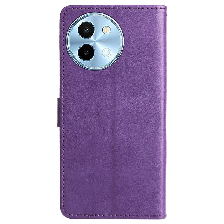 KT Leather Series-2 for vivo Y38 5G / Y200i 5G / T3x Case Solid Color Leather Phone Cover - Purple