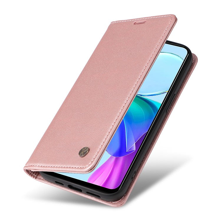 YIKATU YK-001 For vivo Y03 Wallet Stand Case Anti-Drop PU Leather Phone Cover - Rose Gold