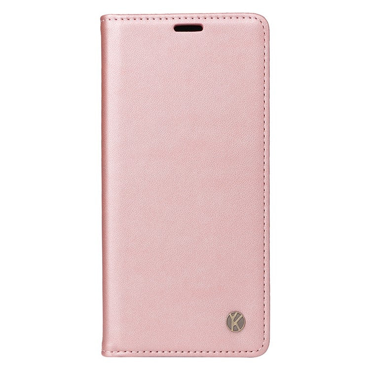 YIKATU YK-001 For vivo Y03 Wallet Stand Case Anti-Drop PU Leather Phone Cover - Rose Gold