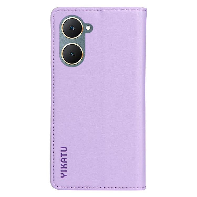 YIKATU YK-001 For vivo Y03 Wallet Stand Case Anti-Drop PU Leather Phone Cover - Light Purple