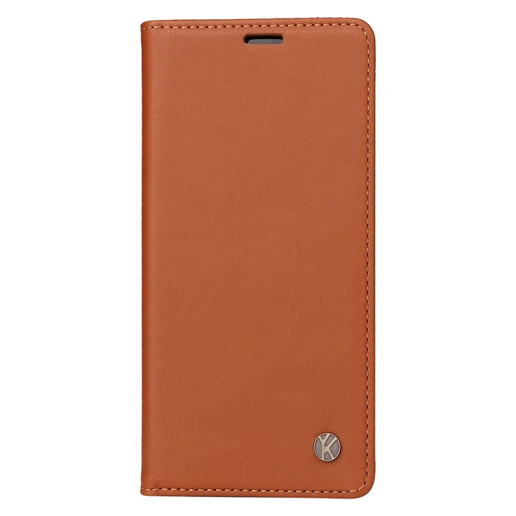 YIKATU YK-001 For vivo Y03 Wallet Stand Case Anti-Drop PU Leather Phone Cover - Brown