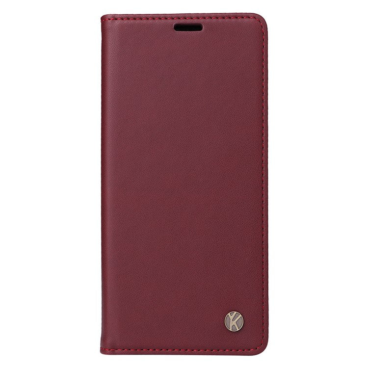 YIKATU YK-001 For vivo Y03 Wallet Stand Case Anti-Drop PU Leather Phone Cover - Wine Red