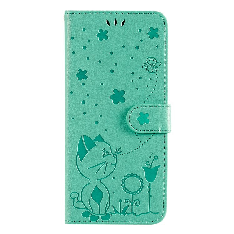 KT Imprinting Flower Series-4 For vivo V40 SE 5G / Y100 5G (Indonesia) / Y200e 5G / V30 Lite 5G (India) Leather Phone Case - Green