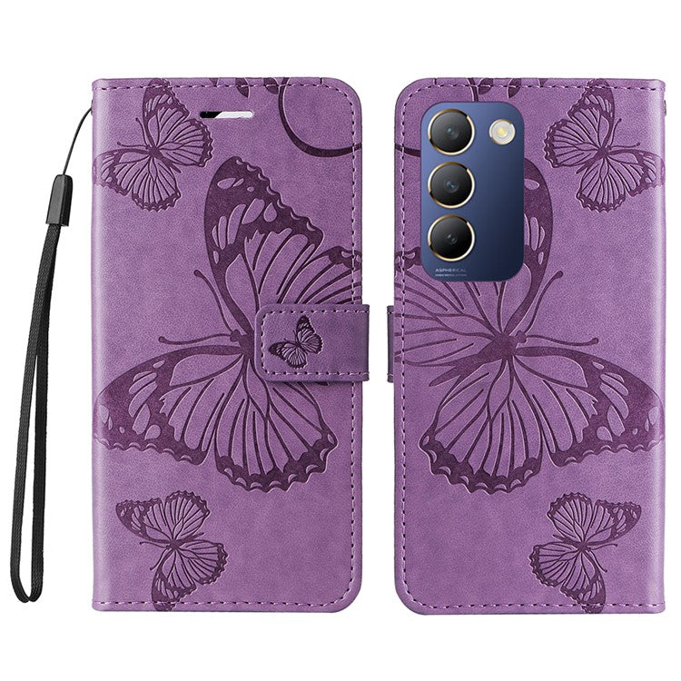 KT Imprinting Flower Series-2 For vivo V40 SE 5G / Y100 5G (Indonesia) / Y200e 5G / V30 Lite 5G (India) Phone Case - Light Purple