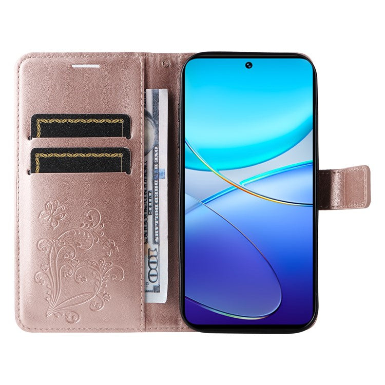 KT Imprinting Flower Series-2 For vivo V40 SE 5G / Y100 5G (Indonesia) / Y200e 5G / V30 Lite 5G (India) Phone Case - Rose Gold