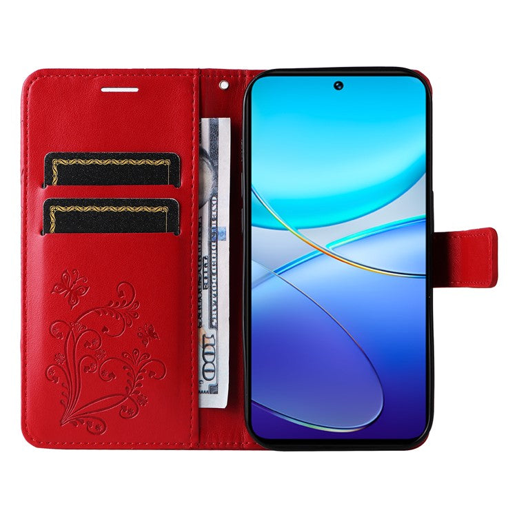 KT Imprinting Flower Series-2 For vivo V40 SE 5G / Y100 5G (Indonesia) / Y200e 5G / V30 Lite 5G (India) Phone Case - Red