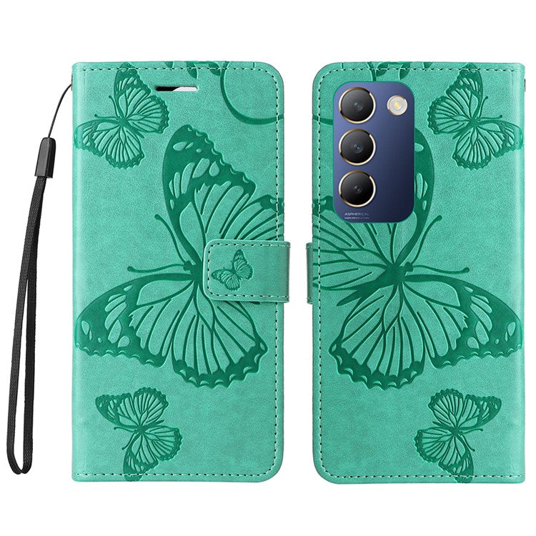 KT Imprinting Flower Series-2 For vivo V40 SE 5G / Y100 5G (Indonesia) / Y200e 5G / V30 Lite 5G (India) Phone Case - Green