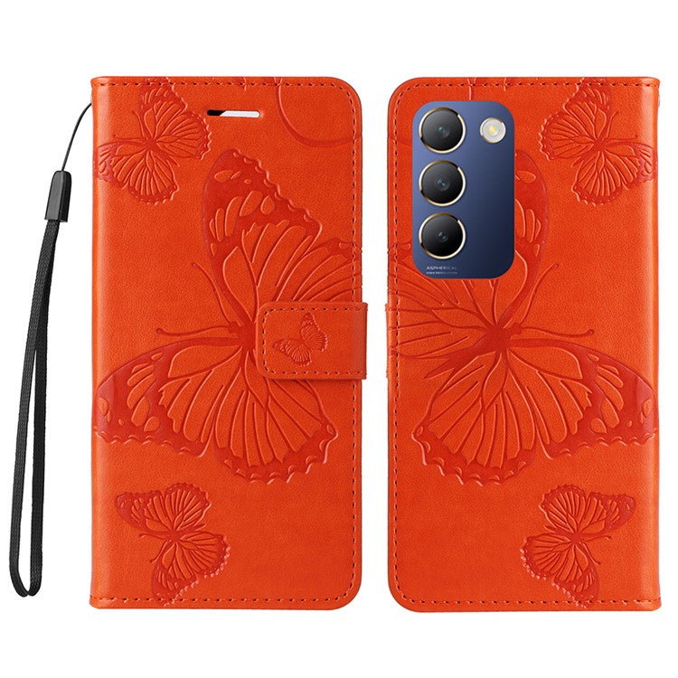 KT Imprinting Flower Series-2 For vivo V40 SE 5G / Y100 5G (Indonesia) / Y200e 5G / V30 Lite 5G (India) Phone Case - Orange