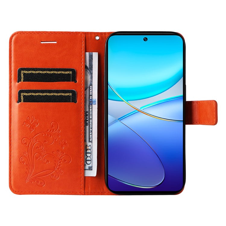 KT Imprinting Flower Series-2 For vivo V40 SE 5G / Y100 5G (Indonesia) / Y200e 5G / V30 Lite 5G (India) Phone Case - Orange