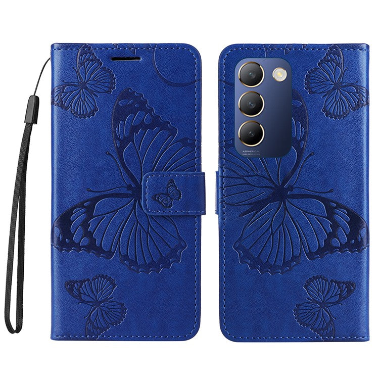 KT Imprinting Flower Series-2 For vivo V40 SE 5G / Y100 5G (Indonesia) / Y200e 5G / V30 Lite 5G (India) Phone Case - Blue