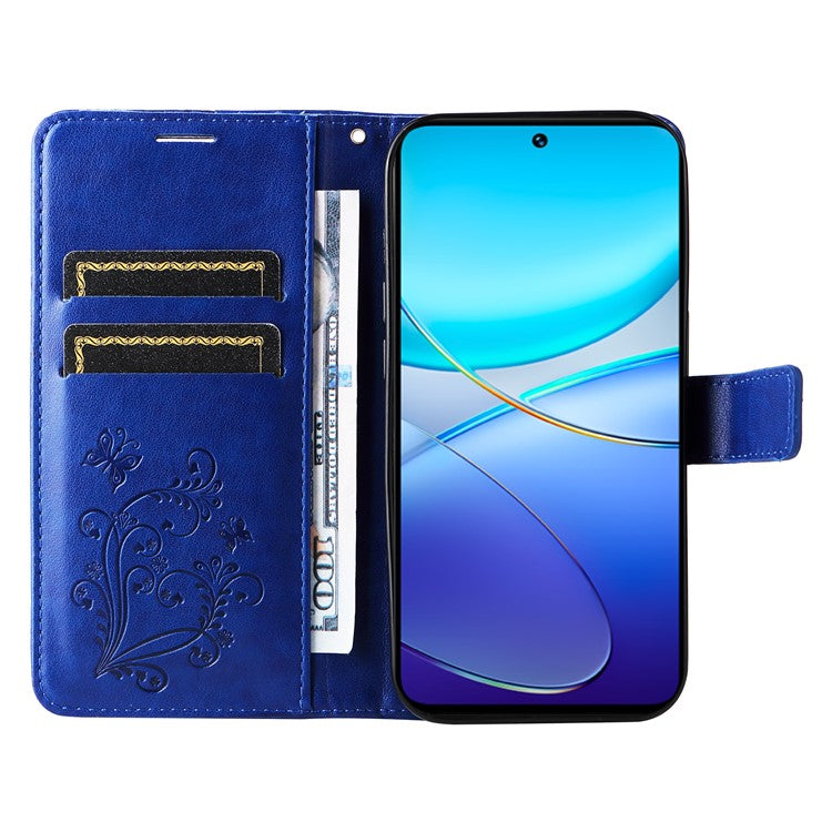 KT Imprinting Flower Series-2 For vivo V40 SE 5G / Y100 5G (Indonesia) / Y200e 5G / V30 Lite 5G (India) Phone Case - Blue