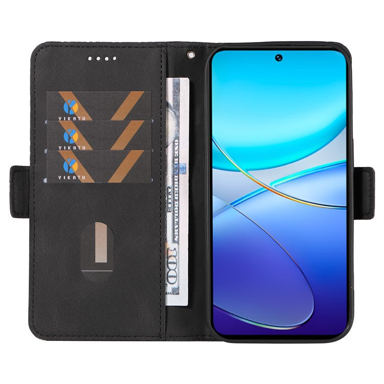 For vivo V40 SE 5G / Y100 5G (Indonesia) / Y200e 5G / V30 Lite 5G (India) Case Rhombus Leather Phone Cover - Black