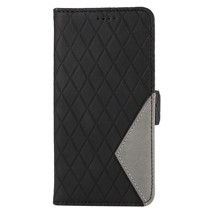 For vivo V40 SE 5G / Y100 5G (Indonesia) / Y200e 5G / V30 Lite 5G (India) Case Rhombus Leather Phone Cover - Black