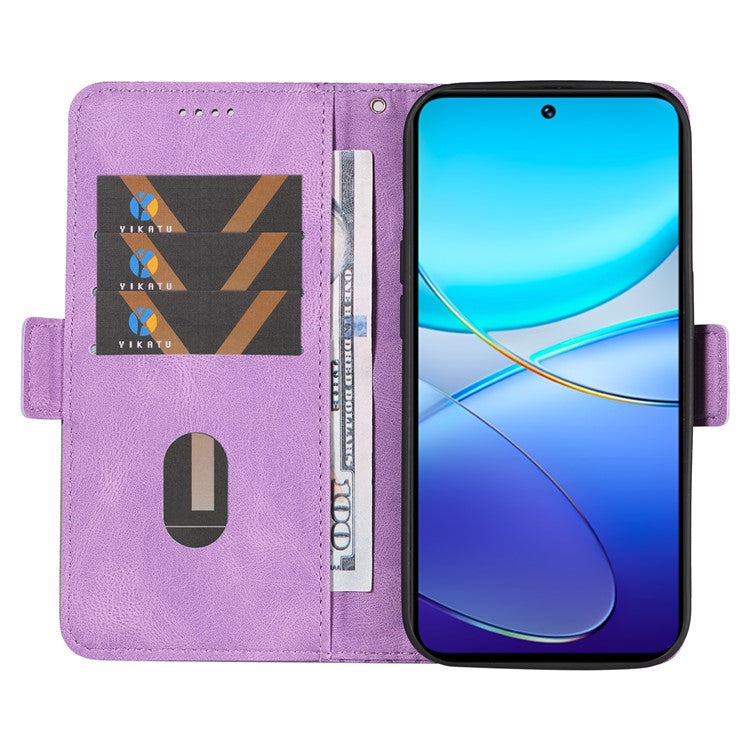 For vivo V40 SE 5G / Y100 5G (Indonesia) / Y200e 5G / V30 Lite 5G (India) Case Rhombus Leather Phone Cover - Light Purple