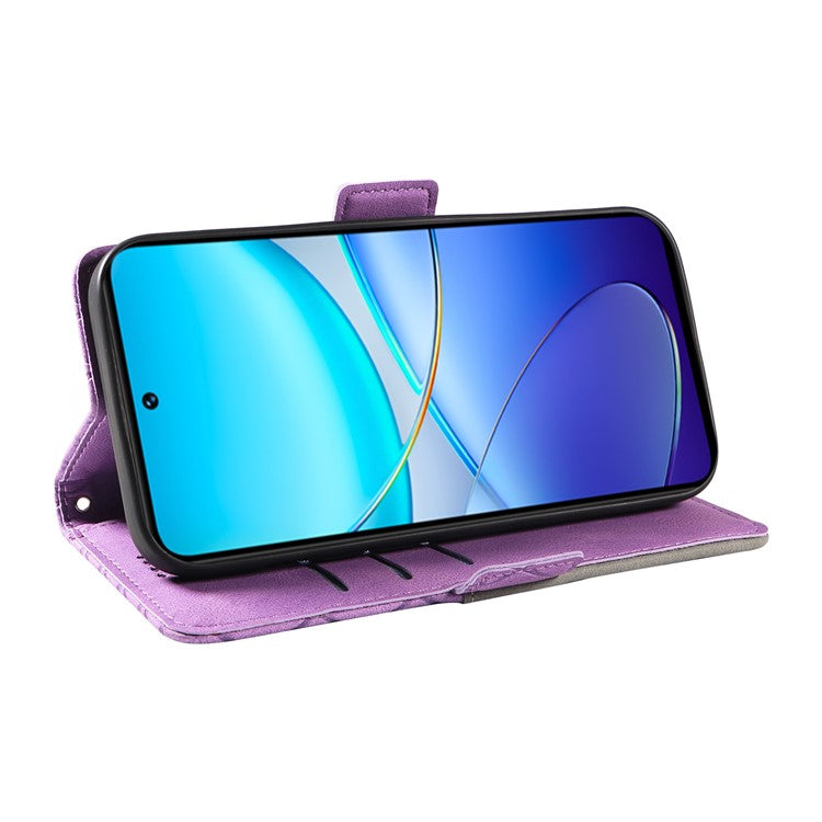 For vivo V40 SE 5G / Y100 5G (Indonesia) / Y200e 5G / V30 Lite 5G (India) Case Rhombus Leather Phone Cover - Light Purple