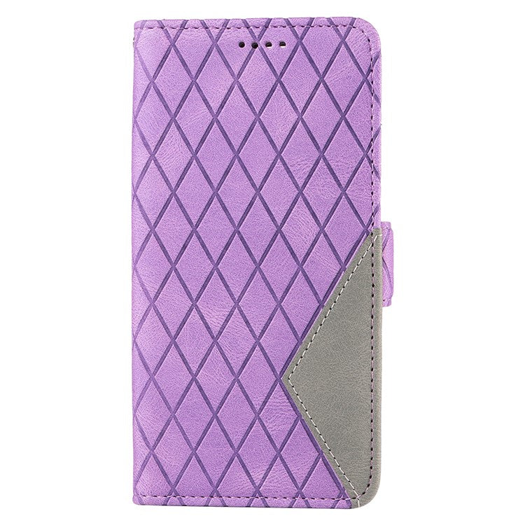 For vivo V40 SE 5G / Y100 5G (Indonesia) / Y200e 5G / V30 Lite 5G (India) Case Rhombus Leather Phone Cover - Light Purple