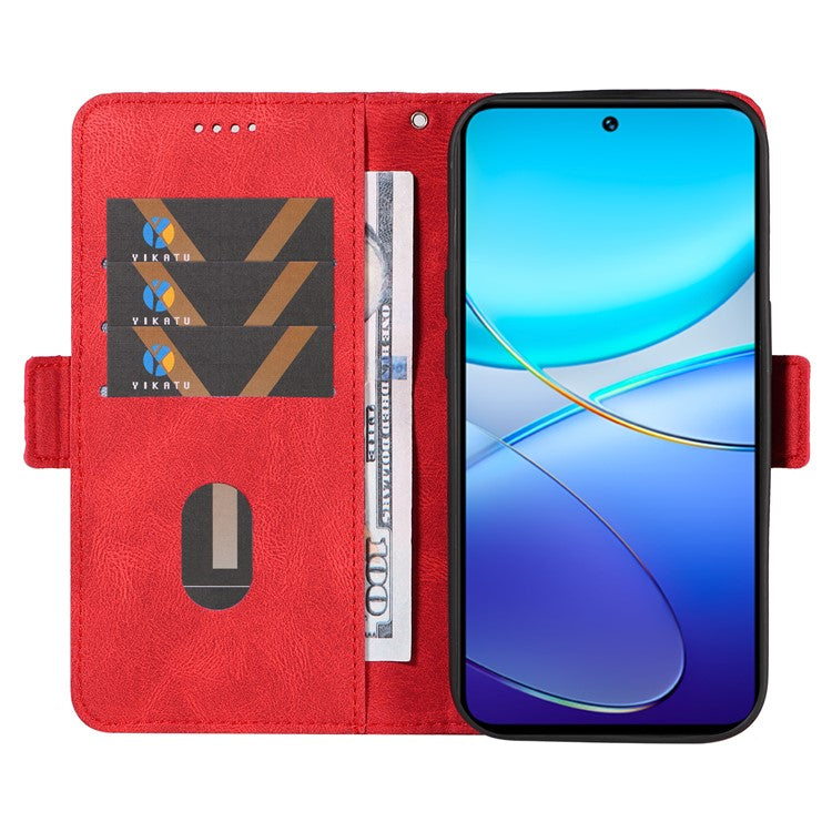 For vivo V40 SE 5G / Y100 5G (Indonesia) / Y200e 5G / V30 Lite 5G (India) Case Rhombus Leather Phone Cover - Red