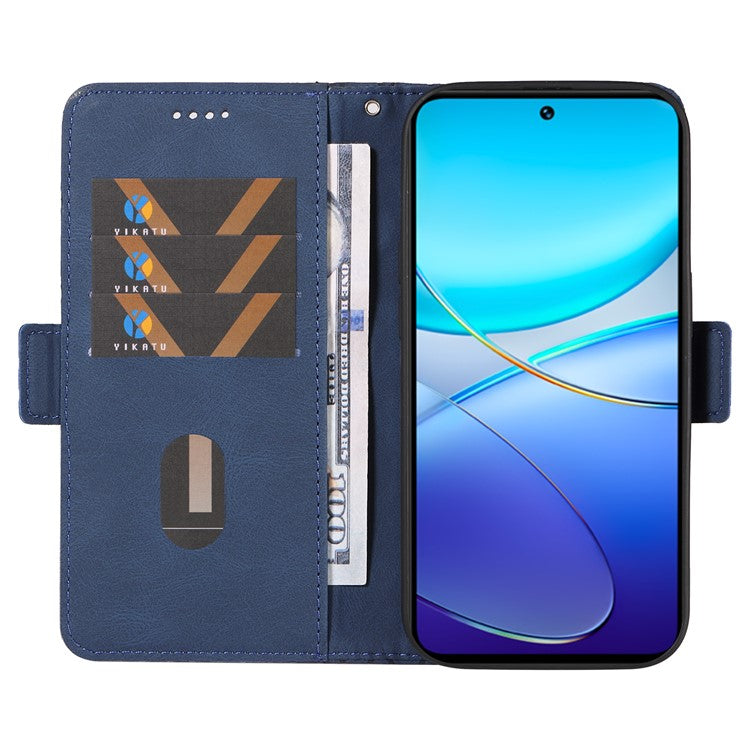 For vivo V40 SE 5G / Y100 5G (Indonesia) / Y200e 5G / V30 Lite 5G (India) Case Rhombus Leather Phone Cover - Blue