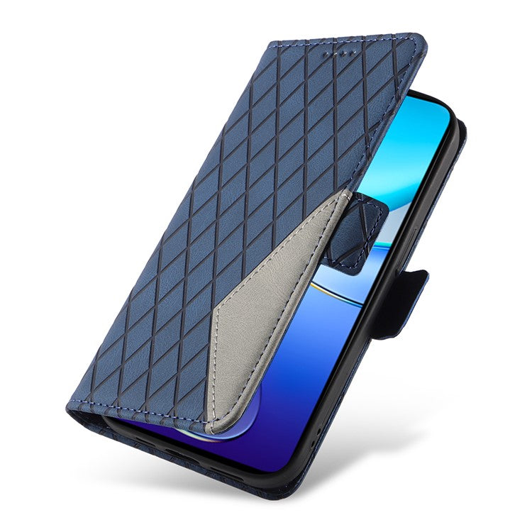 For vivo V40 SE 5G / Y100 5G (Indonesia) / Y200e 5G / V30 Lite 5G (India) Case Rhombus Leather Phone Cover - Blue