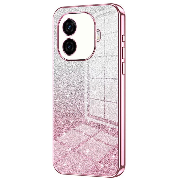 For vivo iQOO Z9 Turbo 5G Case Soft TPU Phone Cover Gradient Glitter - Pink