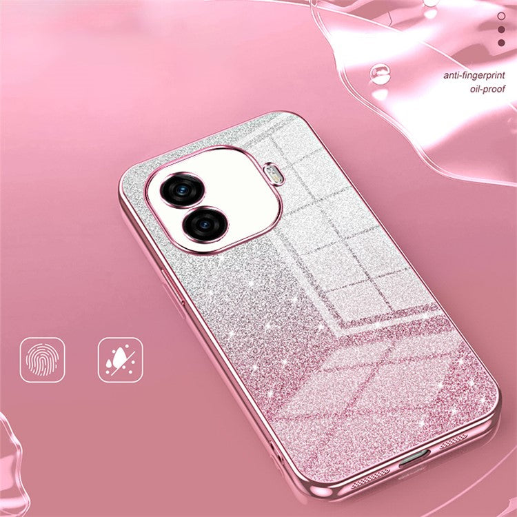 For vivo iQOO Z9 Turbo 5G Case Soft TPU Phone Cover Gradient Glitter - Pink