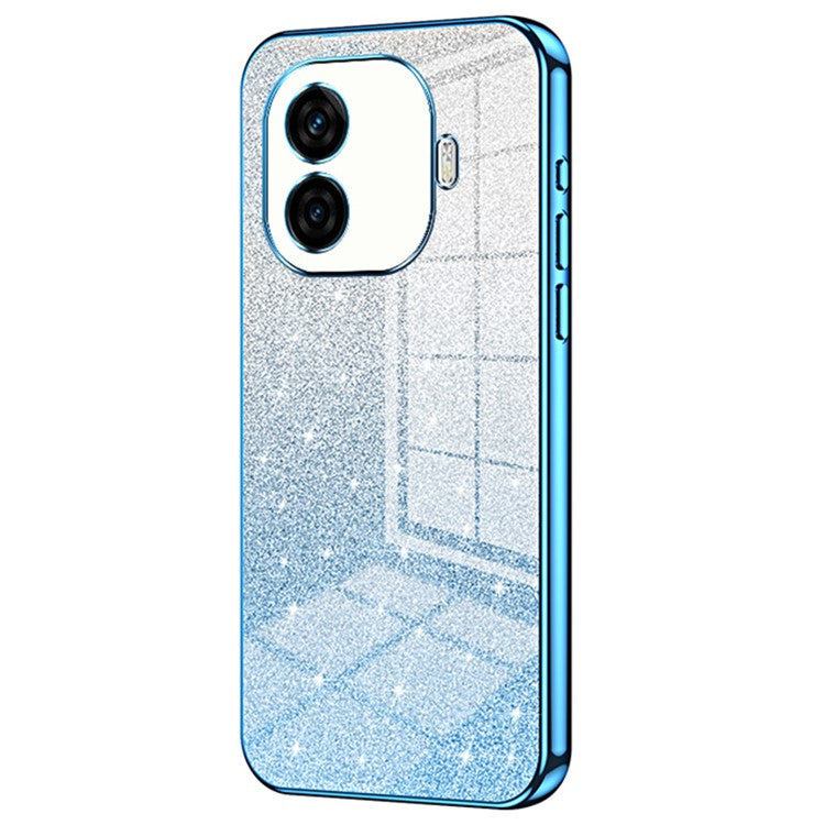 For vivo iQOO Z9 Turbo 5G Case Soft TPU Phone Cover Gradient Glitter - Blue