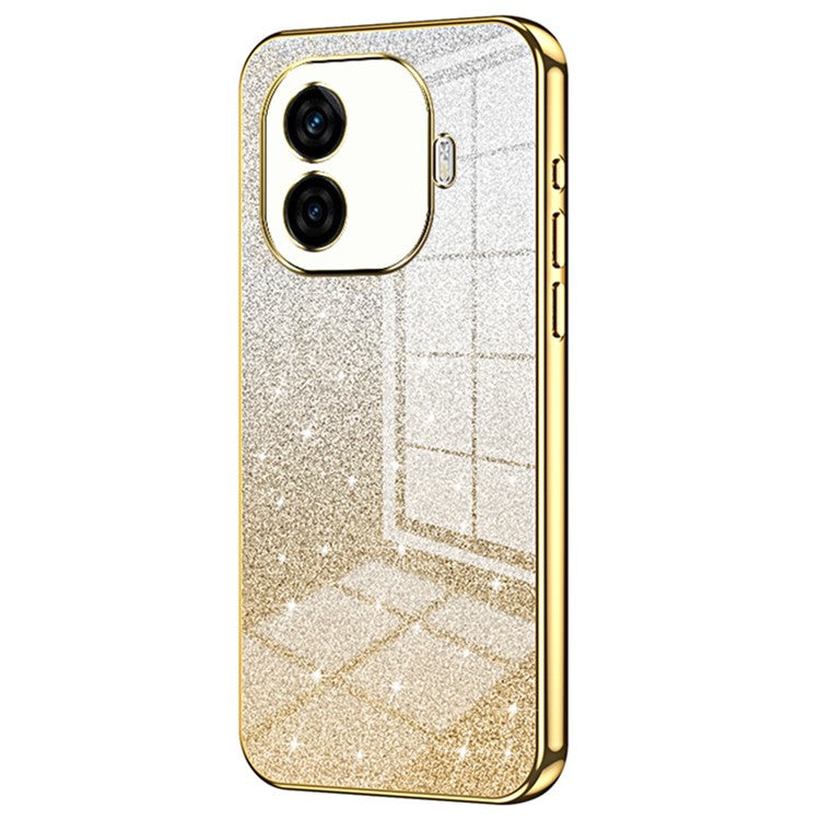 For vivo iQOO Z9 Turbo 5G Case Soft TPU Phone Cover Gradient Glitter - Gold