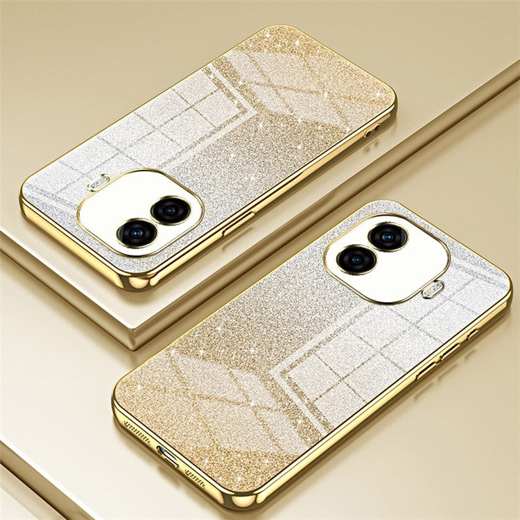 For vivo iQOO Z9 Turbo 5G Case Soft TPU Phone Cover Gradient Glitter - Gold