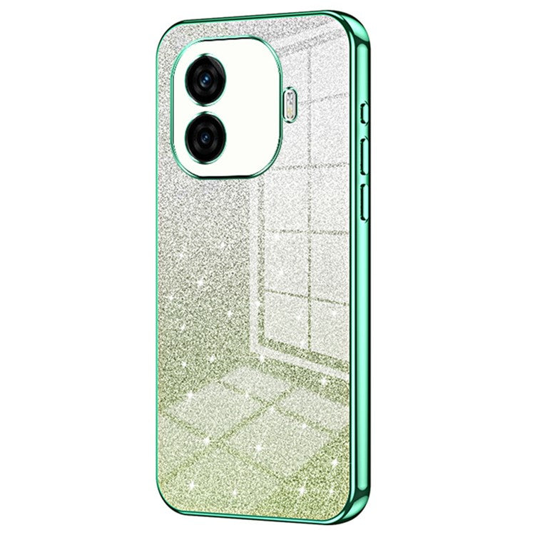 For vivo iQOO Z9 Turbo 5G Case Soft TPU Phone Cover Gradient Glitter - Green