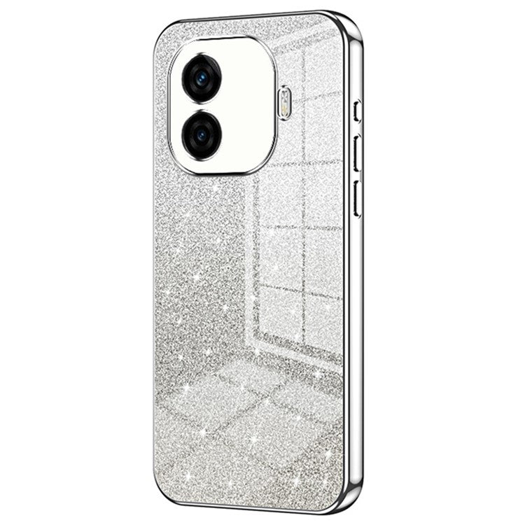 For vivo iQOO Z9 Turbo 5G Case Soft TPU Phone Cover Gradient Glitter - Silver