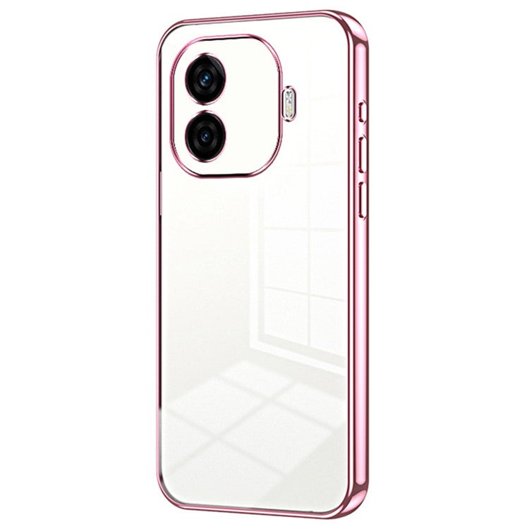 For vivo iQOO Z9 Turbo 5G Case TPU Phone Cover Electroplating Frame Edge - Pink