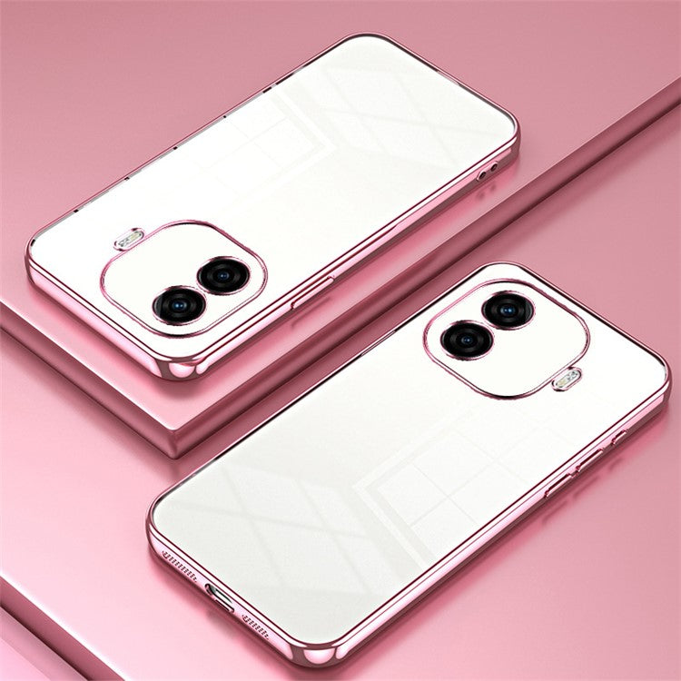 For vivo iQOO Z9 Turbo 5G Case TPU Phone Cover Electroplating Frame Edge - Pink