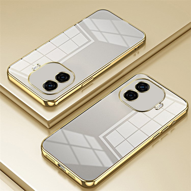 For vivo iQOO Z9 Turbo 5G Case TPU Phone Cover Electroplating Frame Edge - Gold