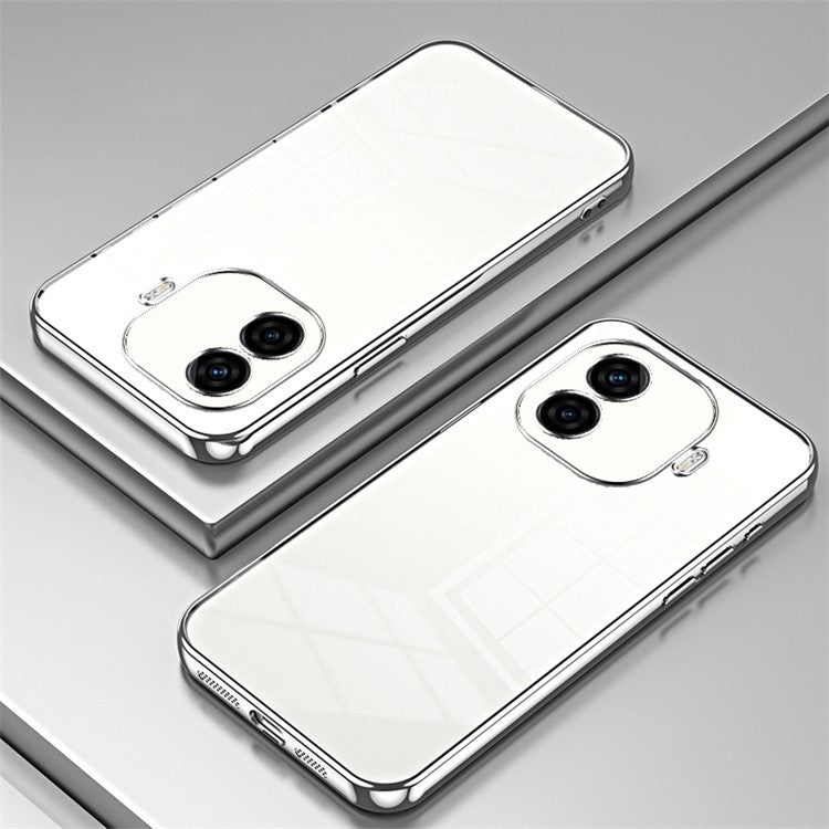 For vivo iQOO Z9 Turbo 5G Case TPU Phone Cover Electroplating Frame Edge - Silver