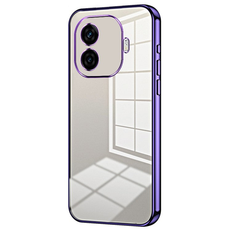 For vivo iQOO Z9 Turbo 5G Case TPU Phone Cover Electroplating Frame Edge - Purple