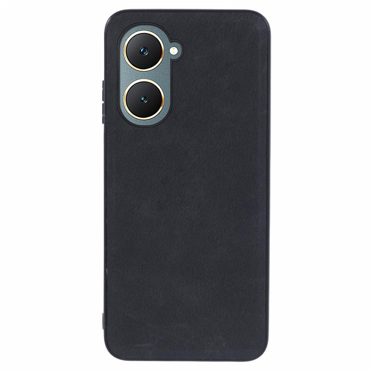 For vivo Y03 Case PU Leather+PC+TPU Hybrid Phone Cover - Black