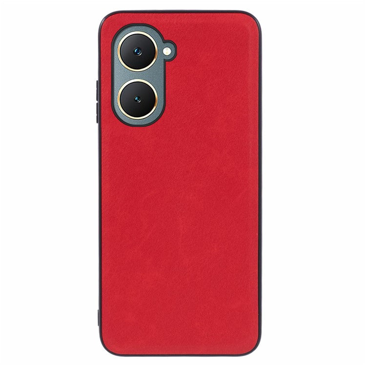 For vivo Y03 Case PU Leather+PC+TPU Hybrid Phone Cover - Red