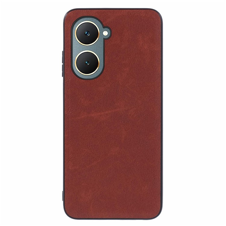 For vivo Y03 Case PU Leather+PC+TPU Hybrid Phone Cover - Brown