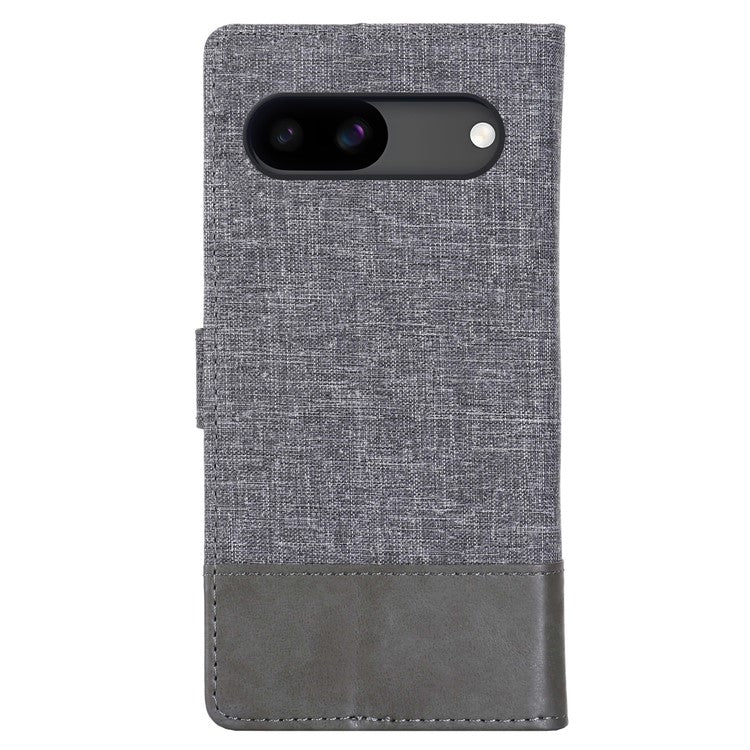 MUXMA MX102 For Google Pixel 8a Case Canvas+Leather+TPU Phone Wallet Cover - Grey