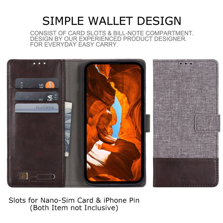 MUXMA MX102 For Google Pixel 8a Case Canvas+Leather+TPU Phone Wallet Cover - Brown