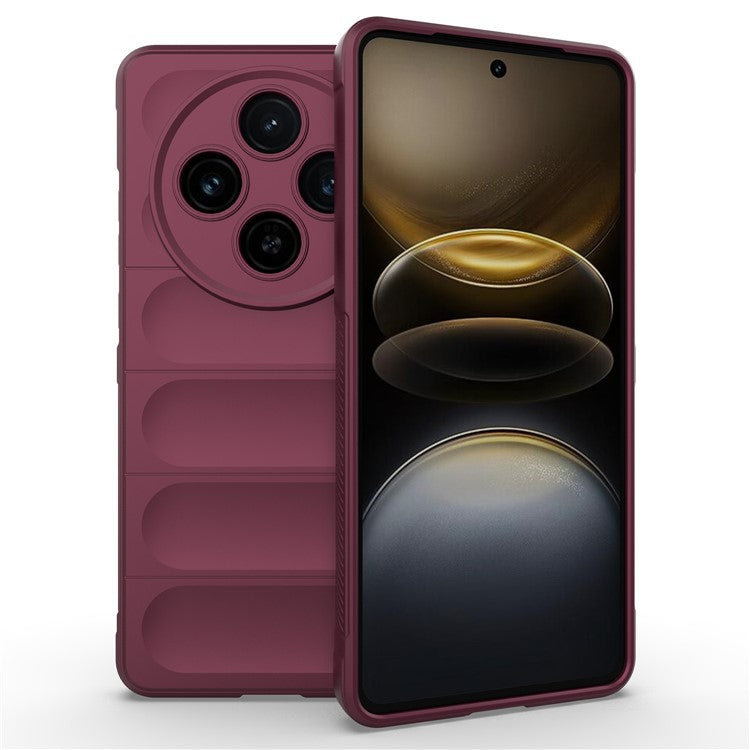 For vivo X100s 5G Case Drop Protection Flexible TPU Phone Back Cover - Wine Red