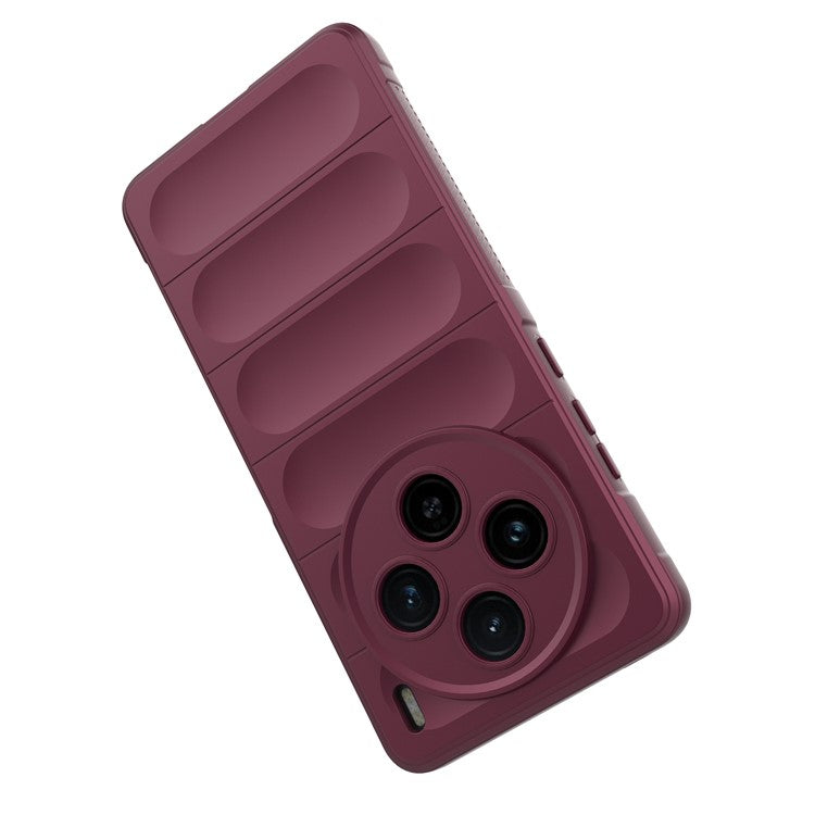 For vivo X100s 5G Case Drop Protection Flexible TPU Phone Back Cover - Wine Red