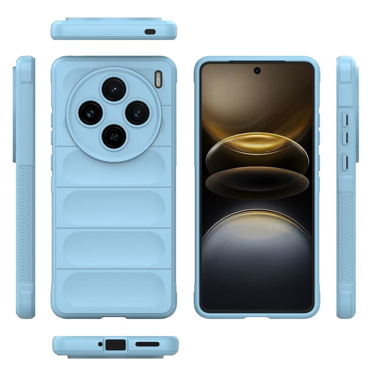 For vivo X100s 5G Case Drop Protection Flexible TPU Phone Back Cover - Baby Blue