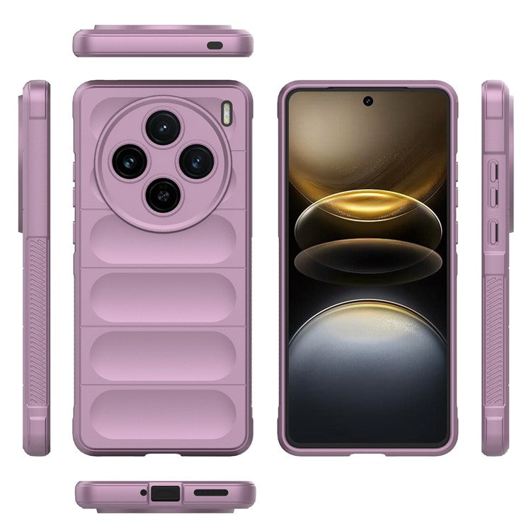 For vivo X100s 5G Case Drop Protection Flexible TPU Phone Back Cover - Light Purple