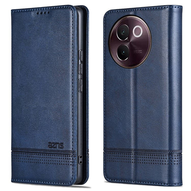 AZNS For vivo V30e 5G Case Leather Phone Cover Hidden Magnetic Adsorption - Blue