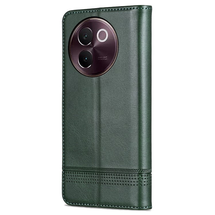 AZNS For vivo V30e 5G Case Leather Phone Cover Hidden Magnetic Adsorption - Green