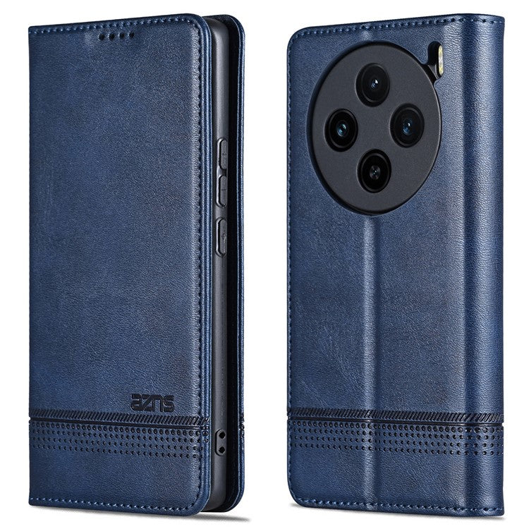 AZNS For vivo X100s 5G Case Magnetic Auto Closing PU Leather Phone Wallet Cover - Blue